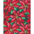 Gift Wrap (24"x100') FESTIVE POINSETTIAS